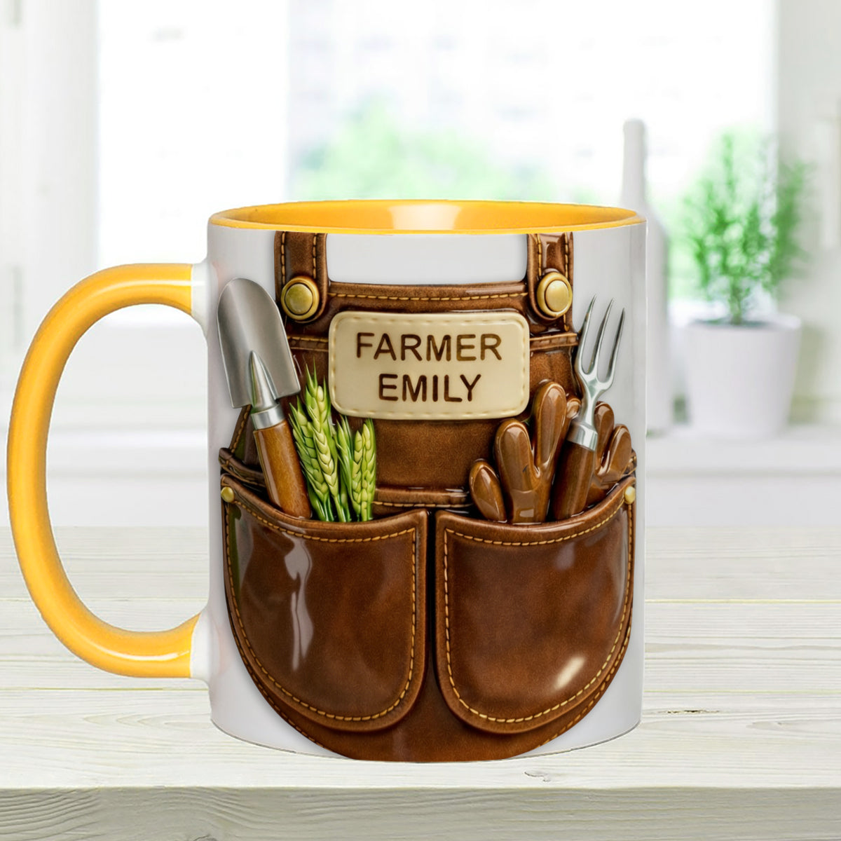 Idée cadeau pour les agriculteurs, décoration de ferme - Mug décoratif personnalisé avec agitateurs en acrylique