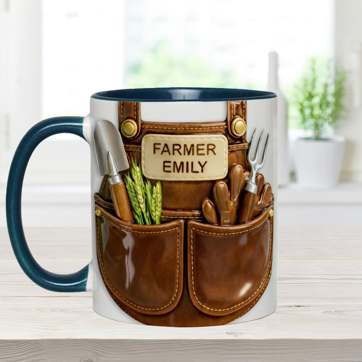Idée cadeau pour les agriculteurs, décoration de ferme - Mug décoratif personnalisé avec agitateurs en acrylique