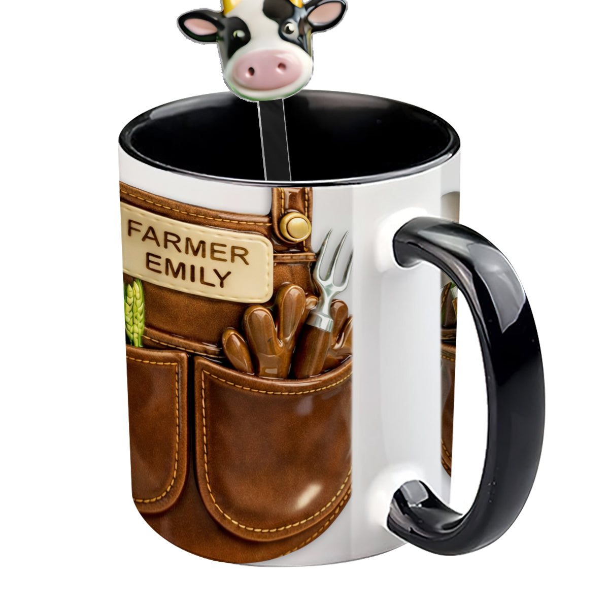 Idée cadeau pour les agriculteurs, décoration de ferme - Mug décoratif personnalisé avec agitateurs en acrylique