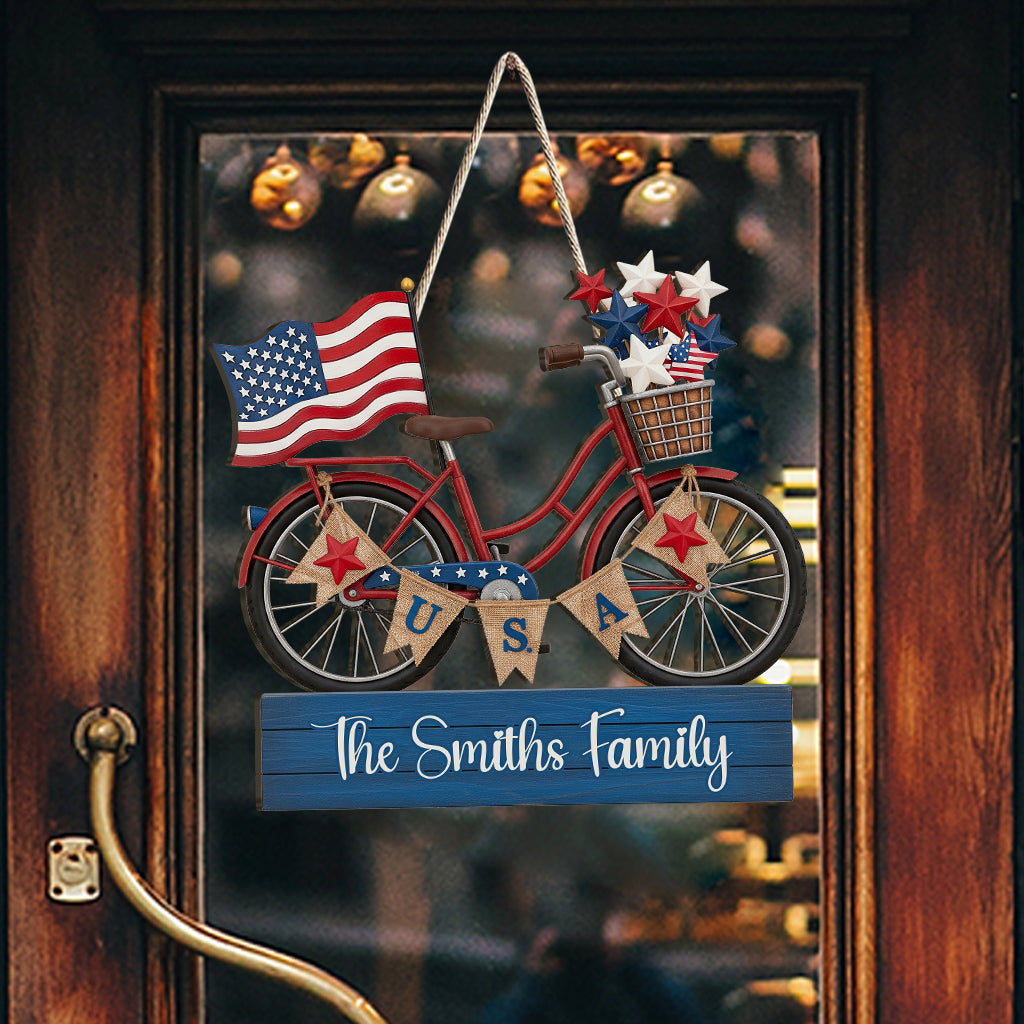 Land Of The Free - Personalized Independence Day/ 4th of July Custom Shaped Wood Sign