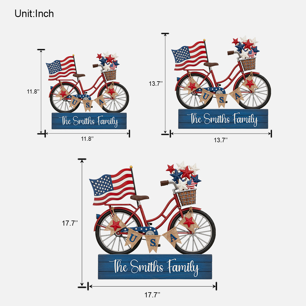 Land Of The Free - Personalized Independence Day/ 4th of July Custom Shaped Wood Sign