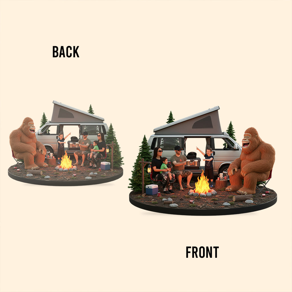 Plaque acrylique personnalisée « Camping amusant avec Sasquatch », réalisée à partir de n'importe quelle photo.