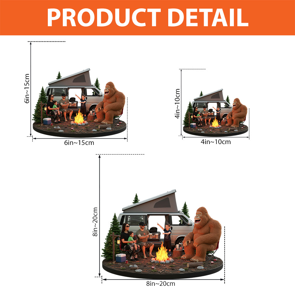 Plaque acrylique personnalisée « Camping amusant avec Sasquatch », réalisée à partir de n'importe quelle photo.