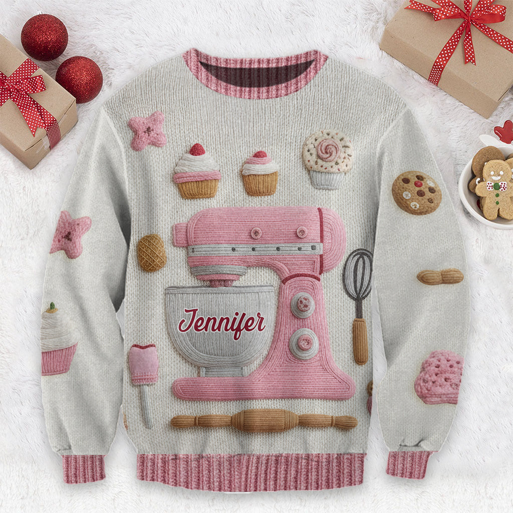 Baking Is My Love - Personalized Baking Ugly Sweater