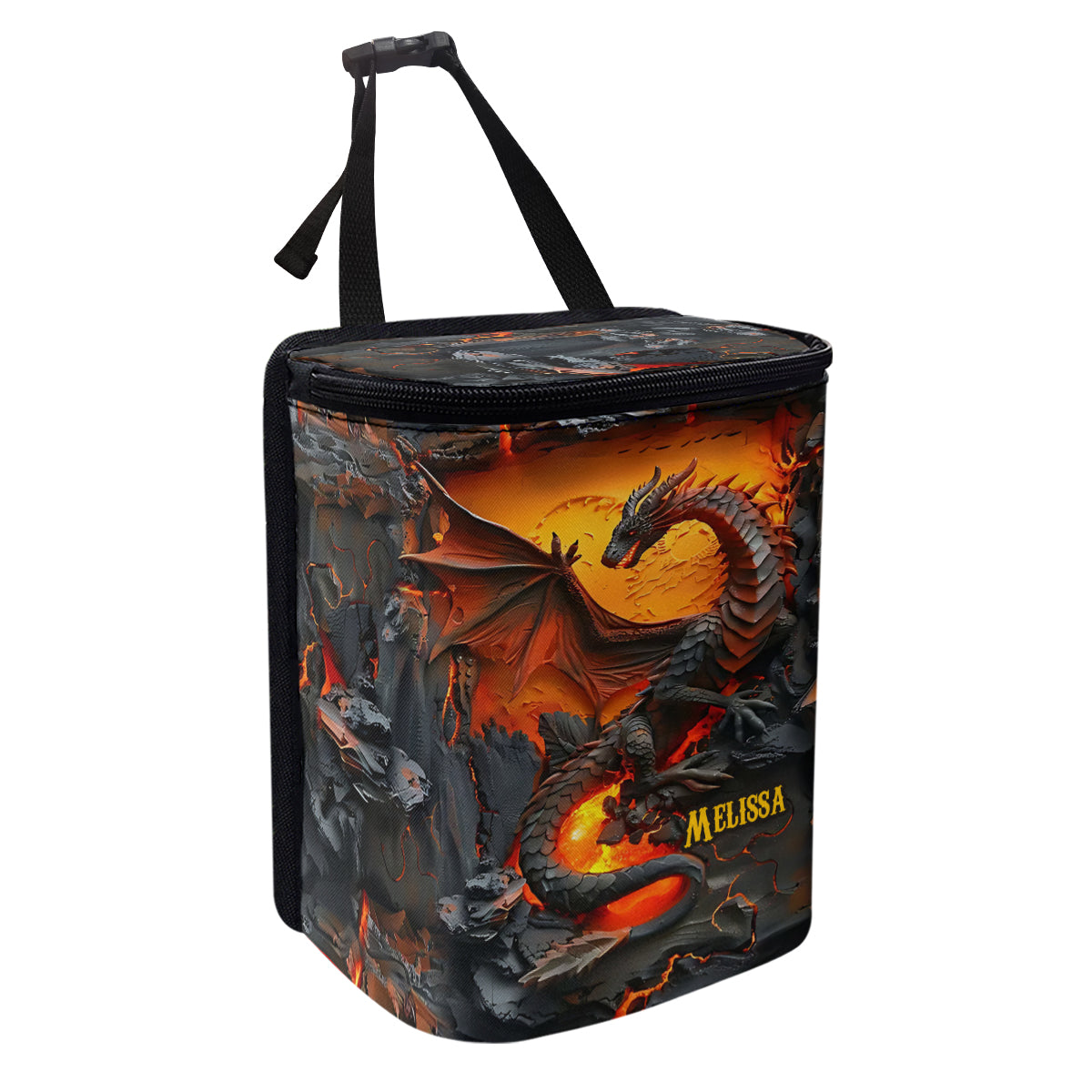 Volcanic Dragon - Personalized Dragon Portable Car Trash Can/ Organizer