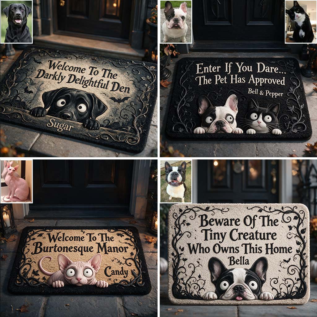 Tapis d'accueil gothique pour animaux - Tapis personnalisé pour chien