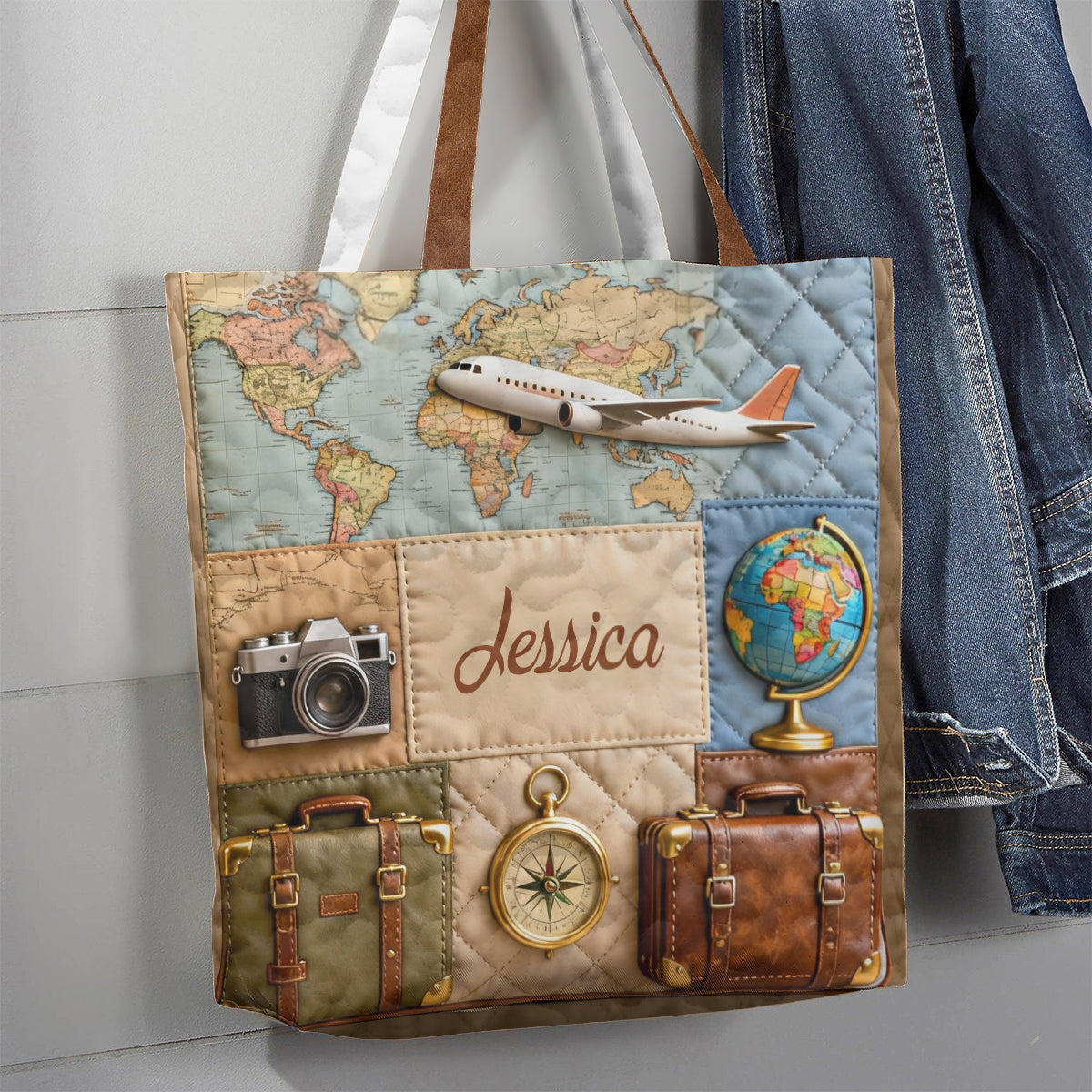 Travelling Is My Therapy - Personalized Travelling Quilted Tote Bag