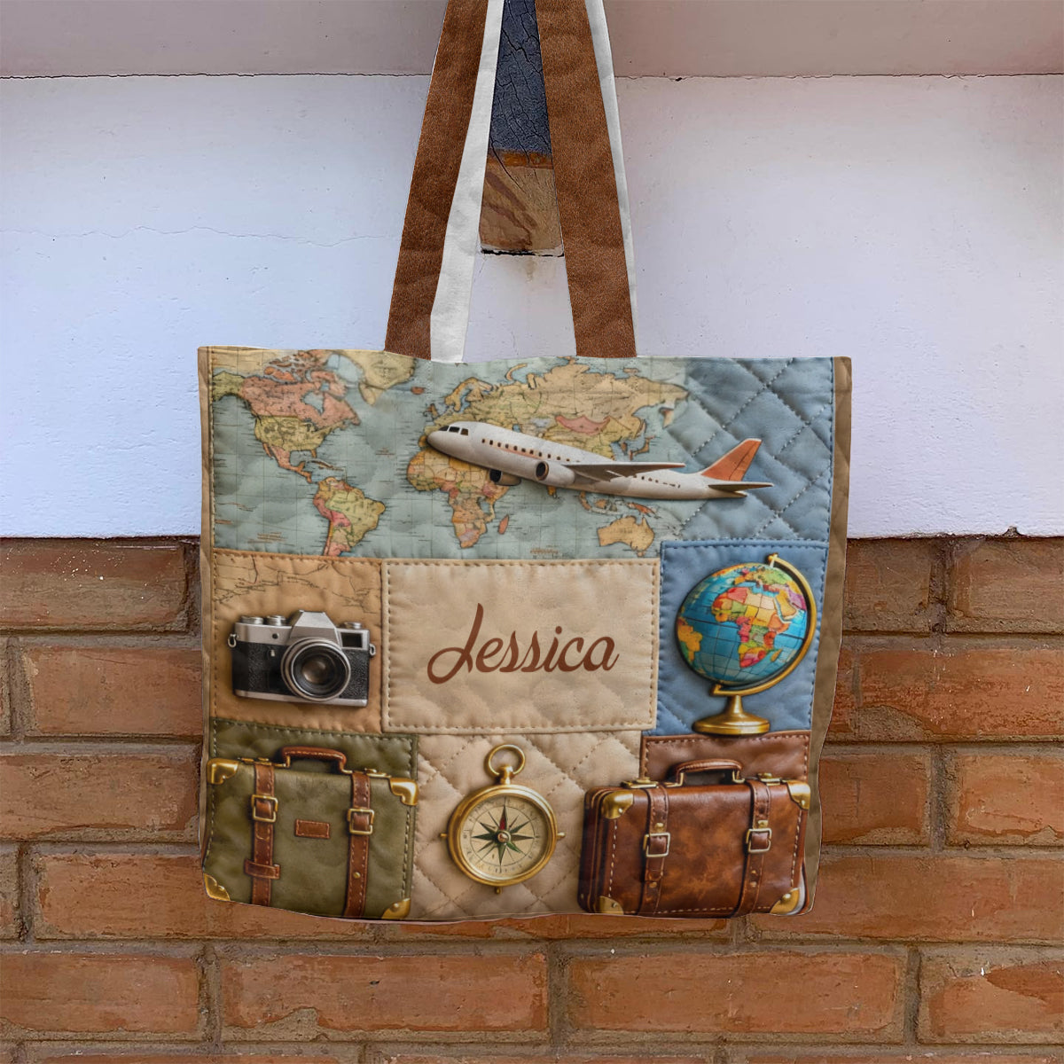 Travelling Is My Therapy - Personalized Travelling Quilted Tote Bag