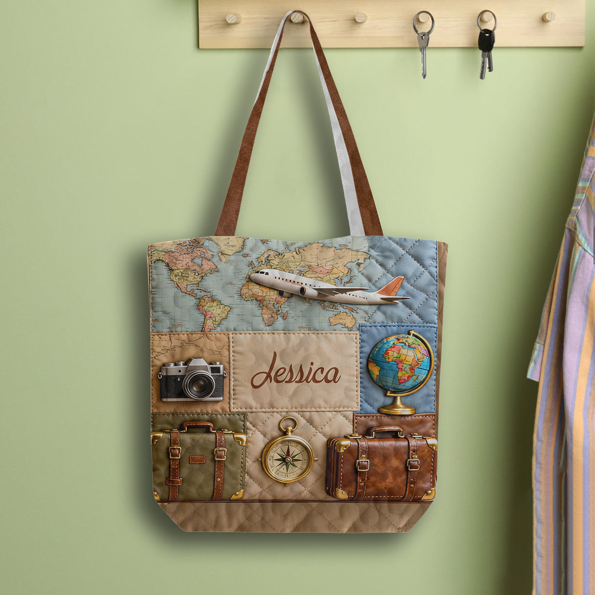 Travelling Is My Therapy - Personalized Travelling Quilted Tote Bag