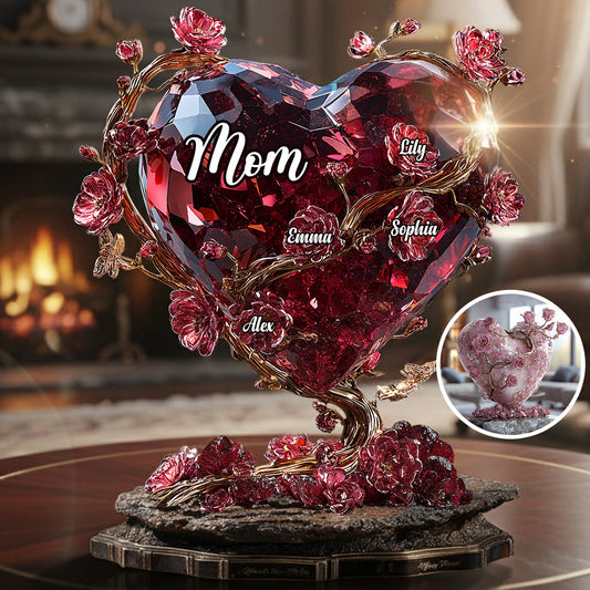 Meilleure maman du monde - Plaque acrylique personnalisée « Mère » en forme de carte de vœux