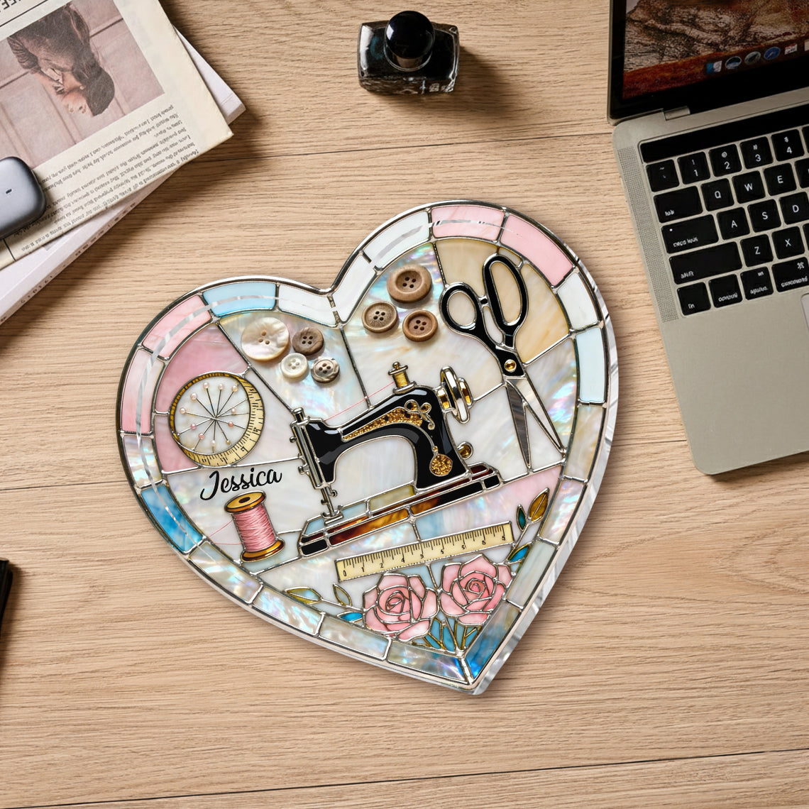 Passionnée de couture - Plateau de rangement personnalisé pour tous vos accessoires de couture