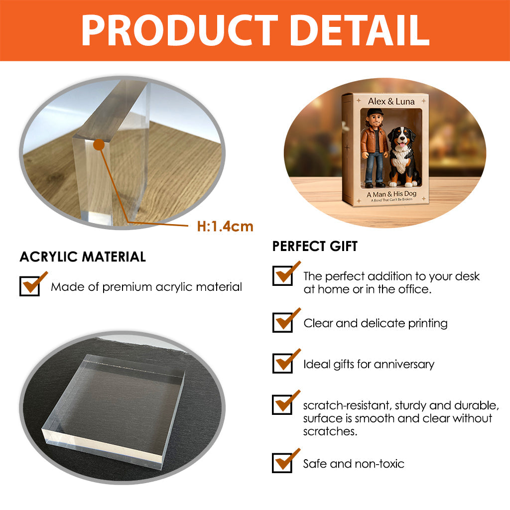 A Bond That Can't Be Broken - Personalized Dog Custom Shaped Acrylic Plaque