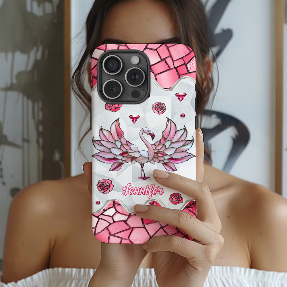 Magnifique flamant rose - Coque de téléphone personnalisée avec imprimé flamant rose intégral