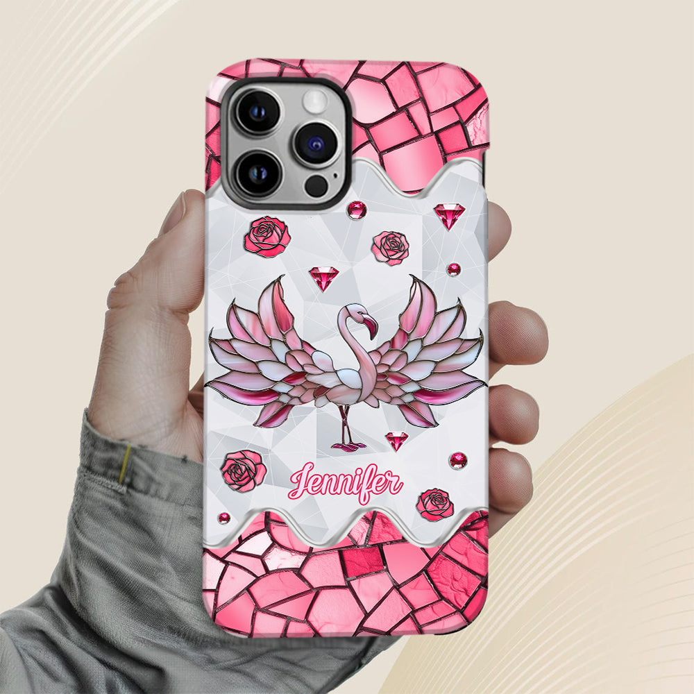 Magnifique flamant rose - Coque de téléphone personnalisée avec imprimé flamant rose intégral