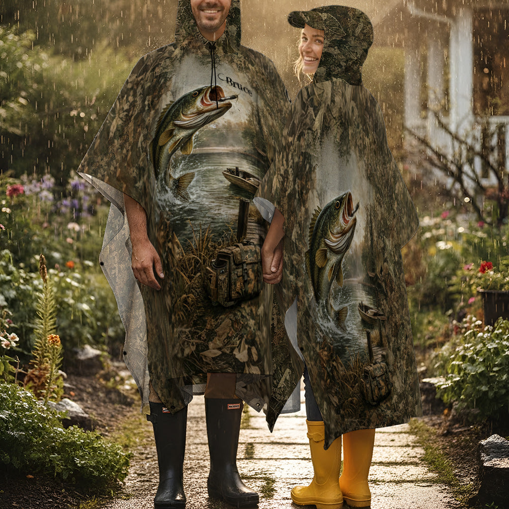 Love Fishing - Personalized Fishing Rain Poncho Coat