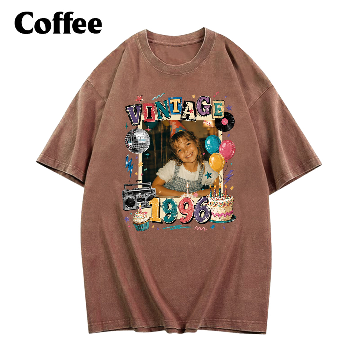 Birthday Gift - Personalized Birthday Washed T-Shirt