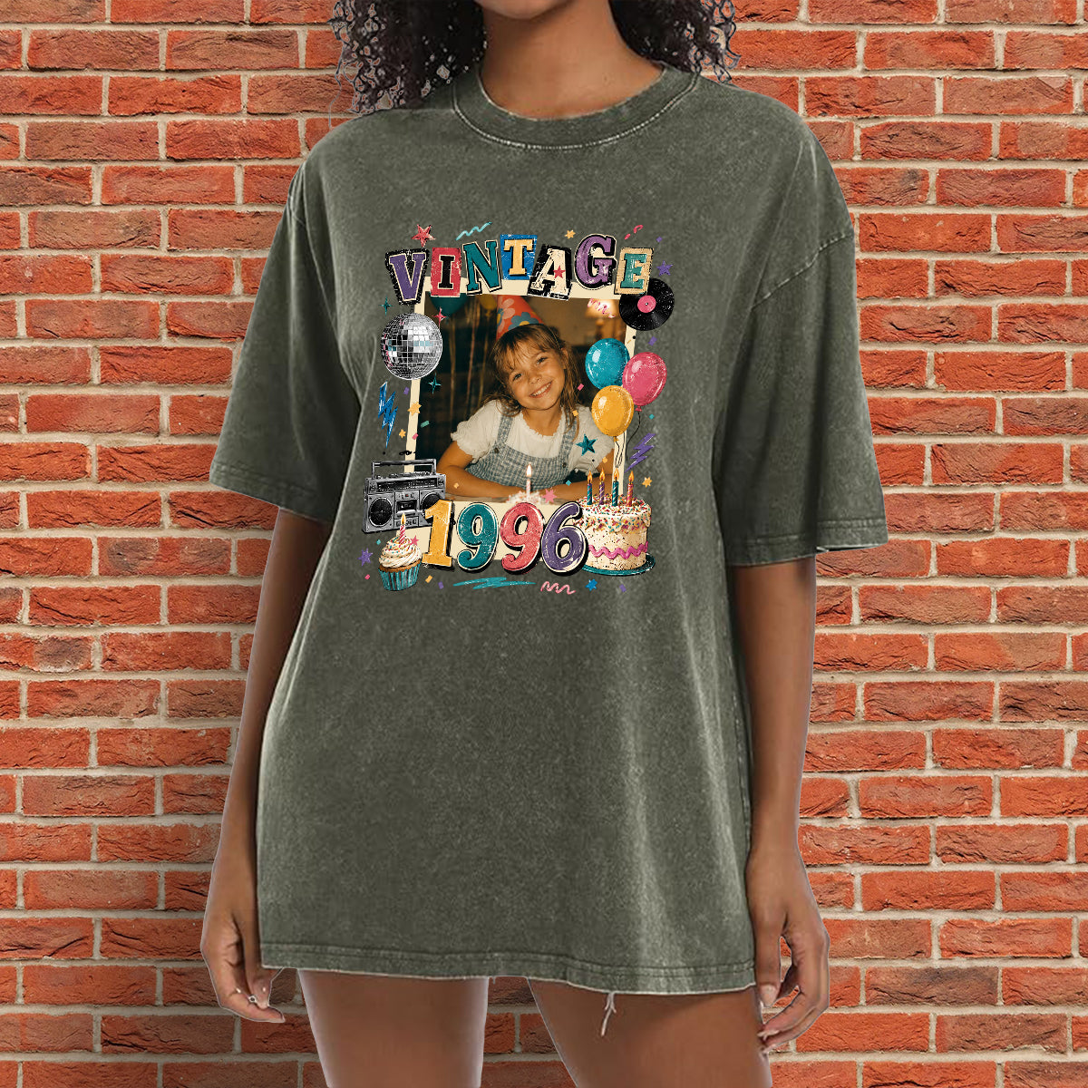 Birthday Gift - Personalized Birthday Washed T-Shirt