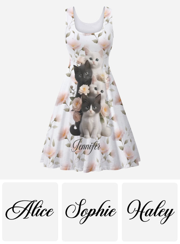 Adorables chatons - Robe sans manches personnalisée avec motif chat