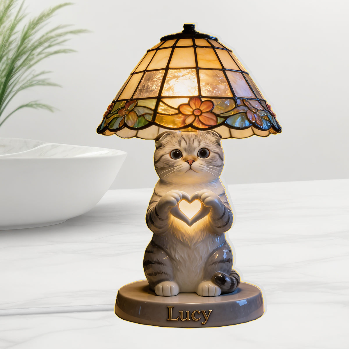 Custom Any Photo - Love My Pet - Personalized Cat Acrylic LED Night Light