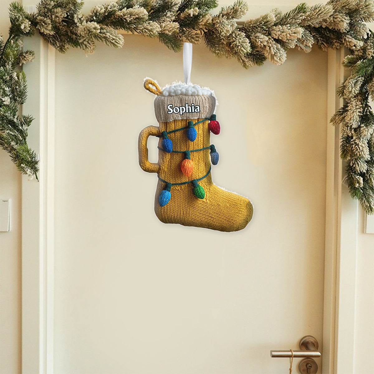 Funny Christmas Gift For Beer Lovers - Personalized Beer Shaped Christmas Stocking