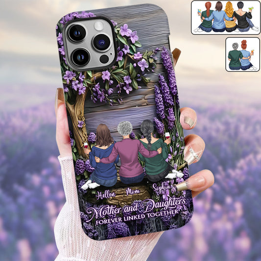 Mère et filles liées à jamais - Coque de téléphone personnalisée avec impression intégrale « Mère et filles »