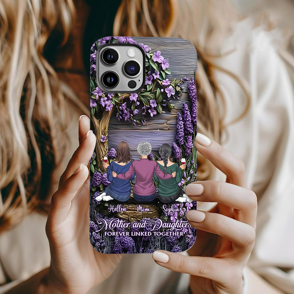 Mother And Daughters Forever Linked Together - Personalized Mother Full Print Phone Case
