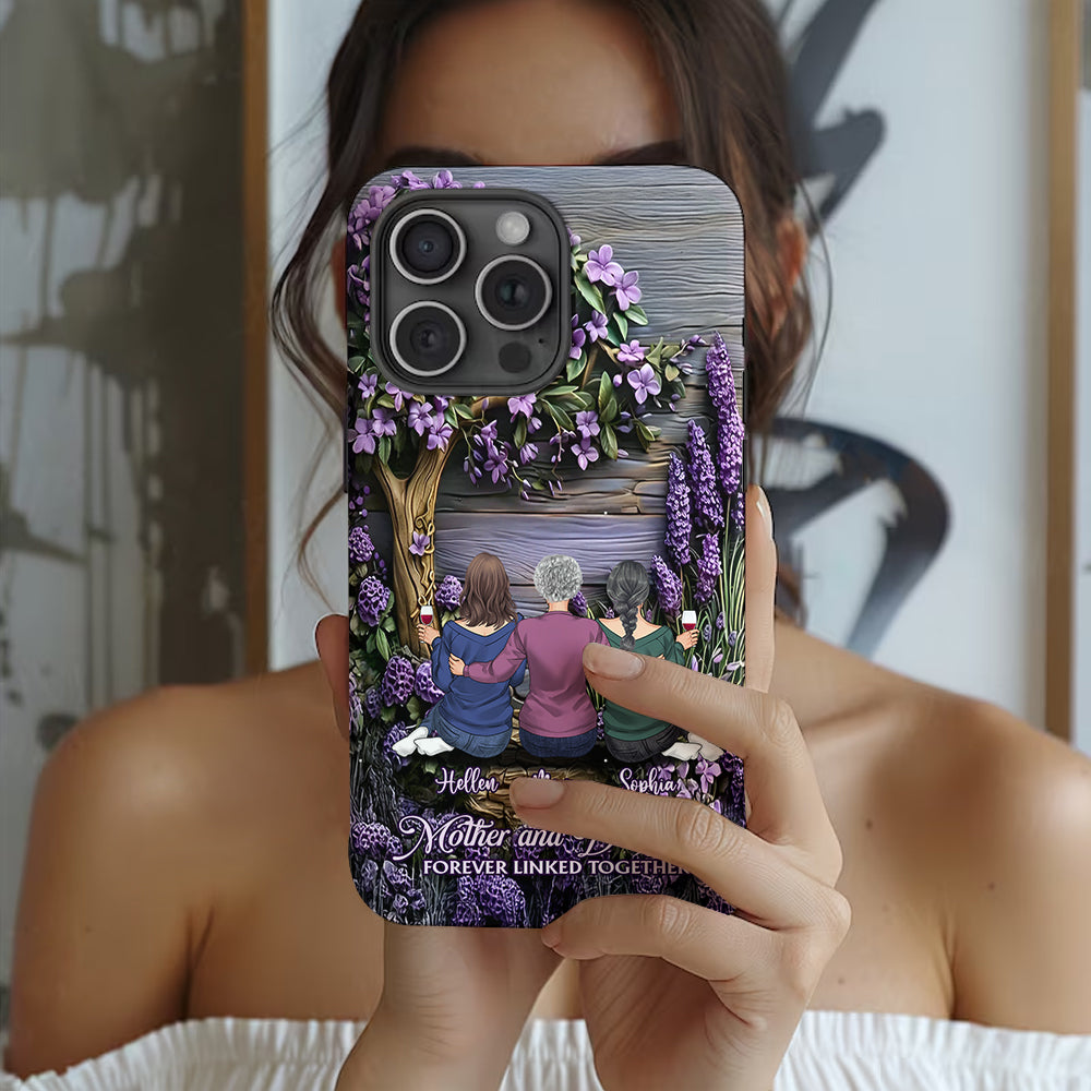 Mother And Daughters Forever Linked Together - Personalized Mother Full Print Phone Case