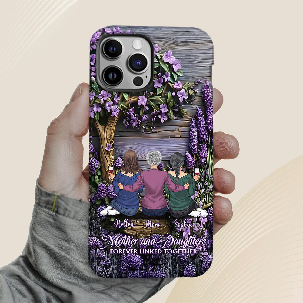 Mother And Daughters Forever Linked Together - Personalized Mother Full Print Phone Case