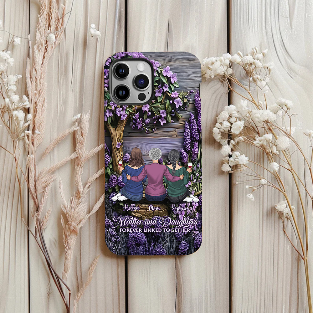 Mother And Daughters Forever Linked Together - Personalized Mother Full Print Phone Case