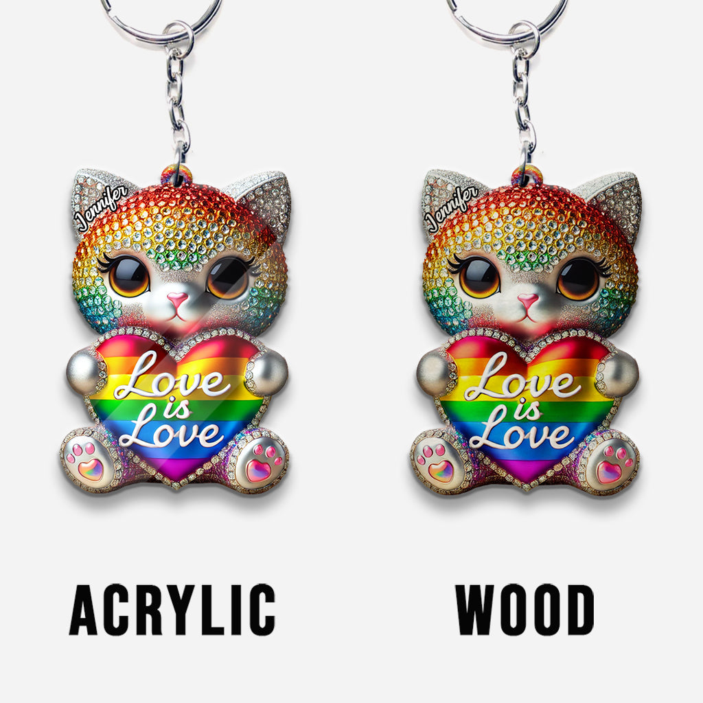 Love Is Love - Personalized LGBT Support Keychain