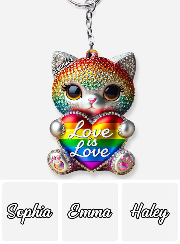 Love Is Love - Personalized LGBT Support Keychain
