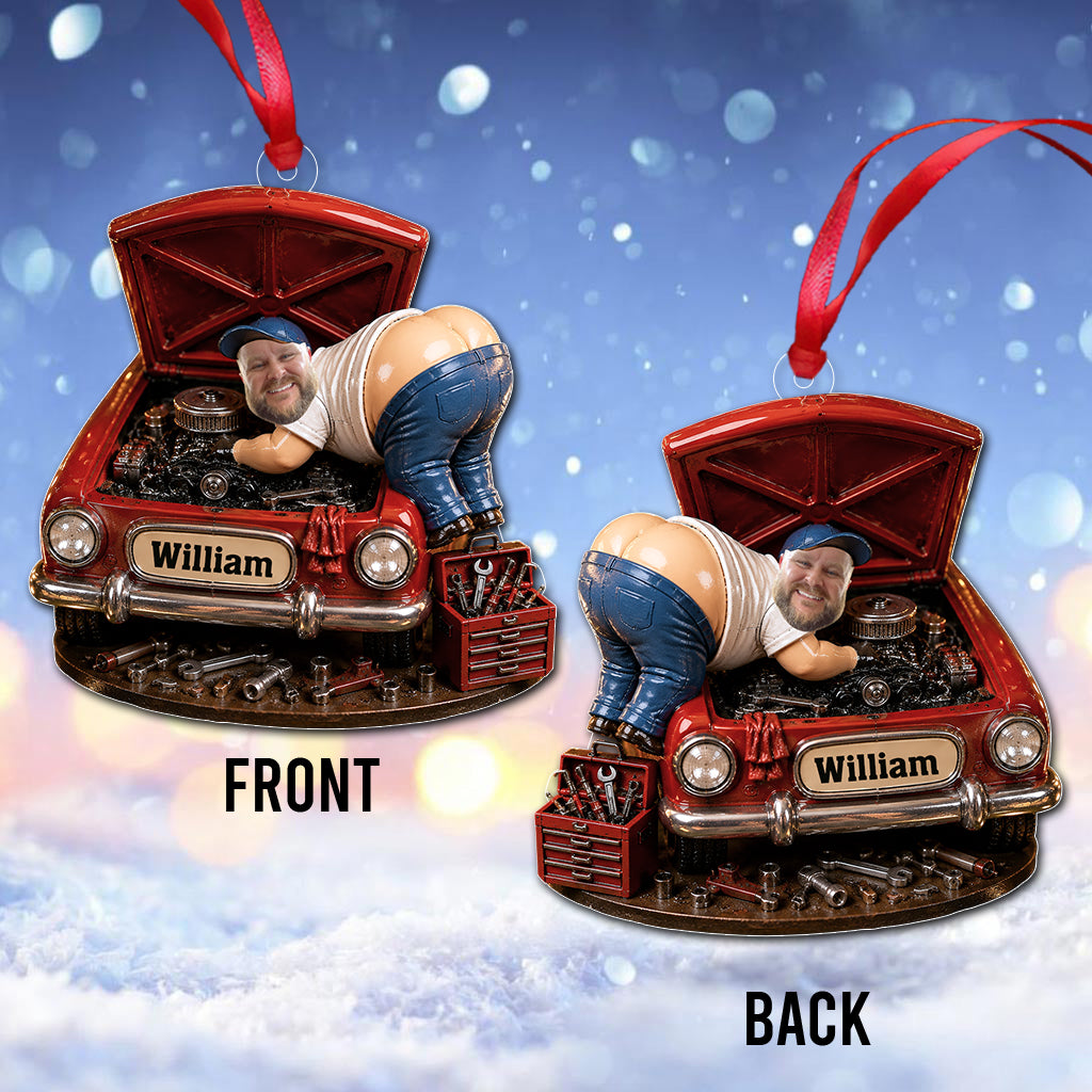 Funny Mechanic Man - Personalized Mechanic Ornament
