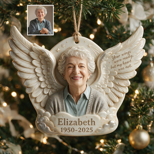 Vos ailes étaient prêtes, mais mon cœur ne l'était pas - Ornement 3D mémorial personnalisé