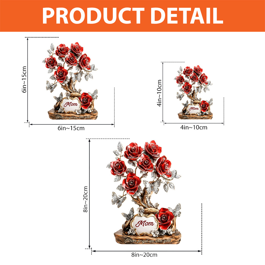 Floral Christmas Gift for Mom, Grandma – Personalized Custom Shaped Acrylic Plaque