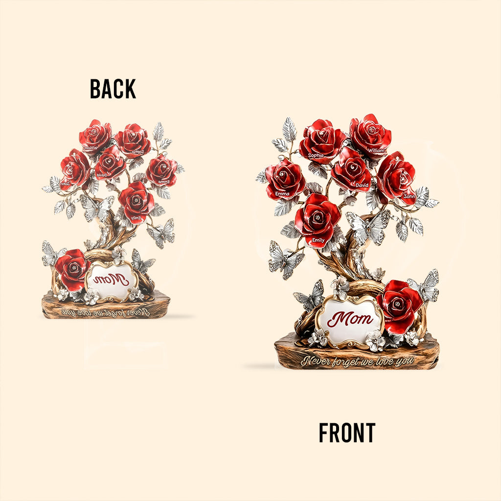 Floral Christmas Gift for Mom, Grandma – Personalized Custom Shaped Acrylic Plaque