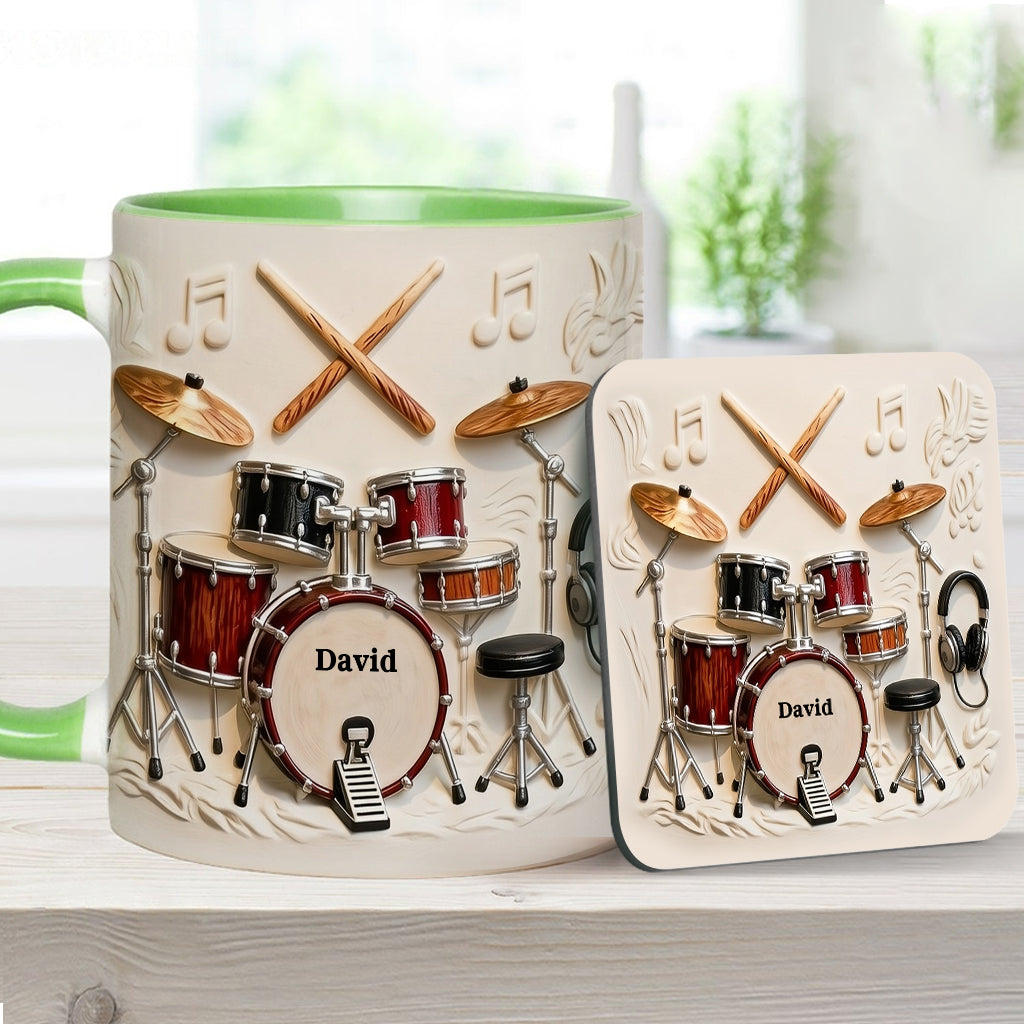 Awsome Drummer - Personalized Drummer Accent Mug & Coaster