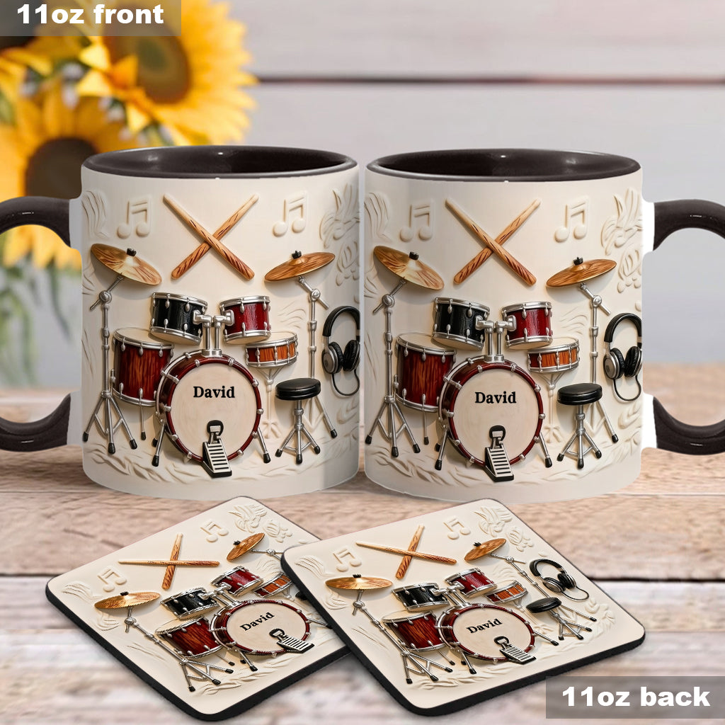 Awsome Drummer - Personalized Drummer Accent Mug & Coaster
