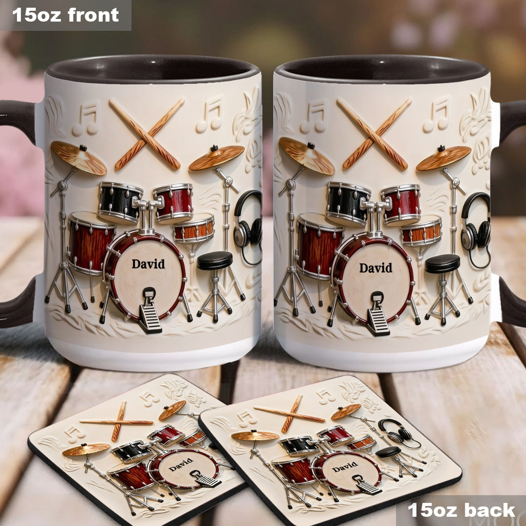 Awsome Drummer - Personalized Drummer Accent Mug & Coaster