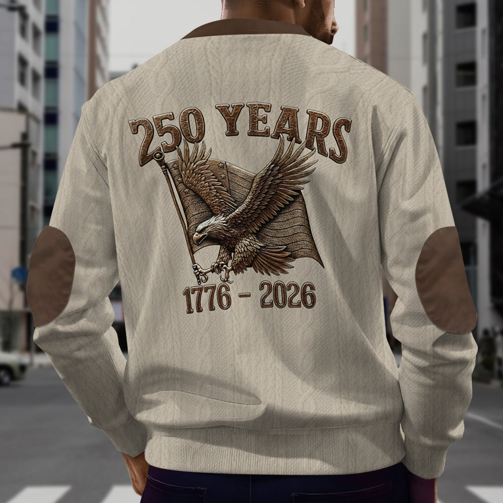 Sweat-shirt zippé personnalisé pour vétéran des États-Unis, commémorant le 250e anniversaire de la guerre des États-Unis.