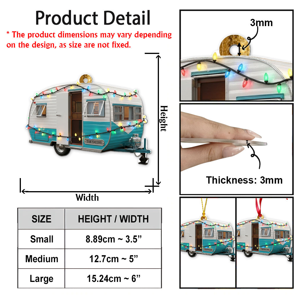 J'adore le camping, adorables campeurs - Ornement transparent personnalisé pour le camping
