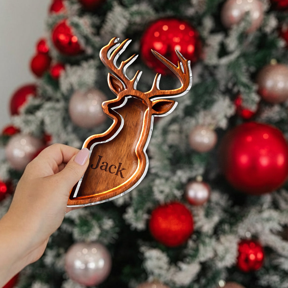 Couple de cerfs - Plateau de chasse personnalisé