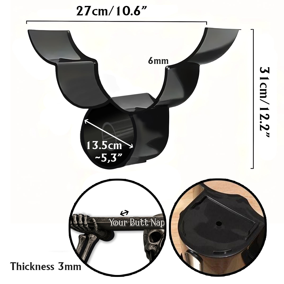 Décoration de salle de bain humoristique - Serviettes pour vos fesses, mon Dieu - Porte-papier toilette personnalisé en forme de crâne