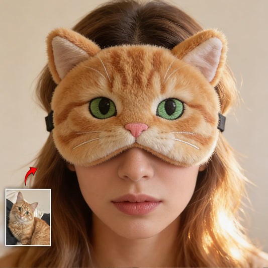 Heures Heureuses - Masque de Sommeil Rafraîchissant Personnalisé pour Chat