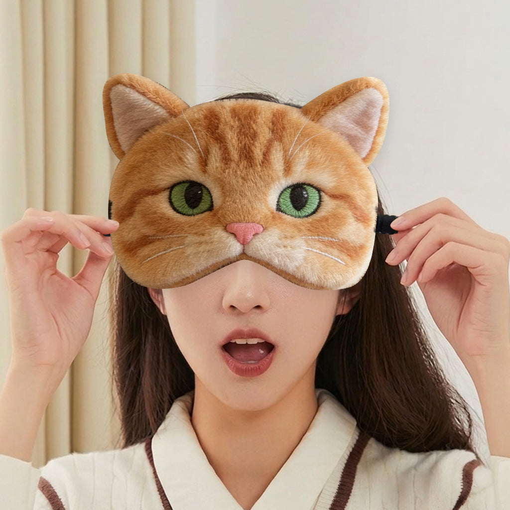 Heures Heureuses - Masque de Sommeil Rafraîchissant Personnalisé pour Chat