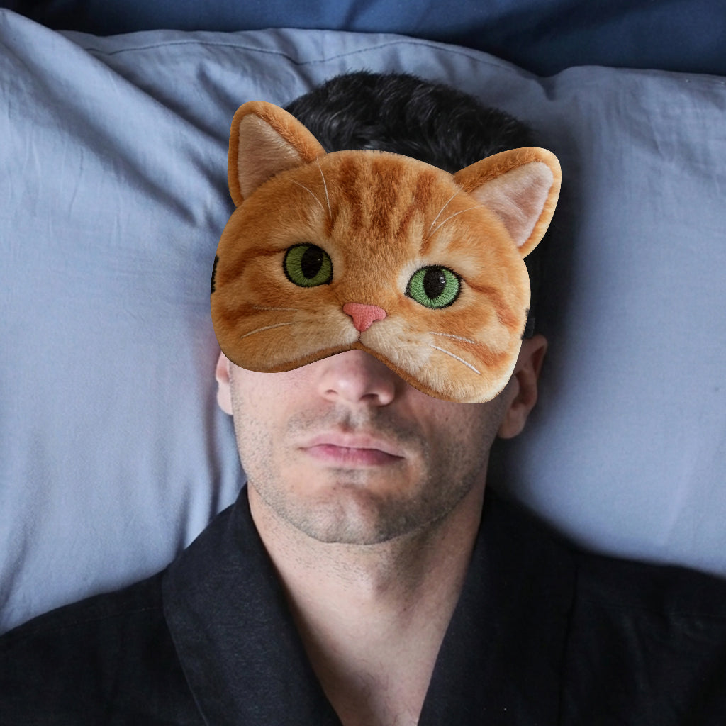 Heures Heureuses - Masque de Sommeil Rafraîchissant Personnalisé pour Chat