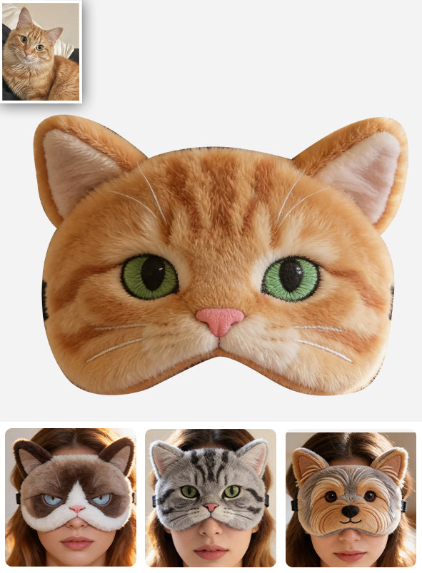 Heures Heureuses - Masque de Sommeil Rafraîchissant Personnalisé pour Chat