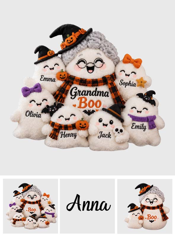 Grandma's Little Boo Crew - Personalized Grandma Premium Faux Fur Pillow