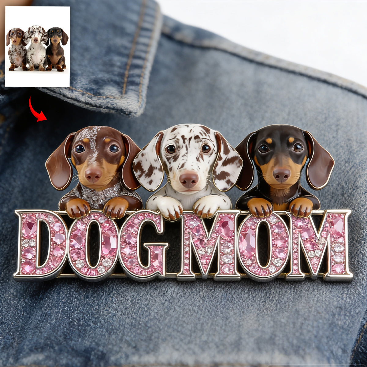 Photo Personnalisée - Épinglette de Chien Personnalisée