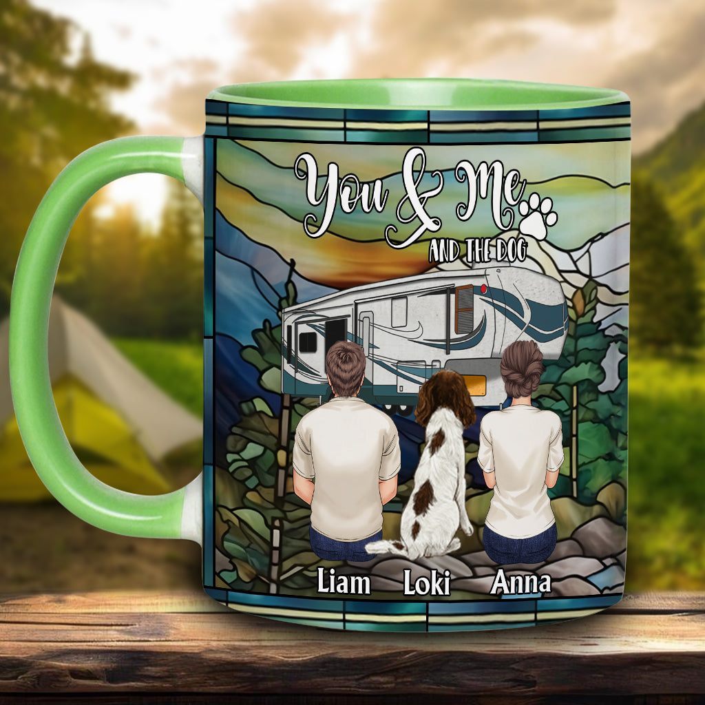 You & Me And The Dogs - Personalized Camping Accent Mug
