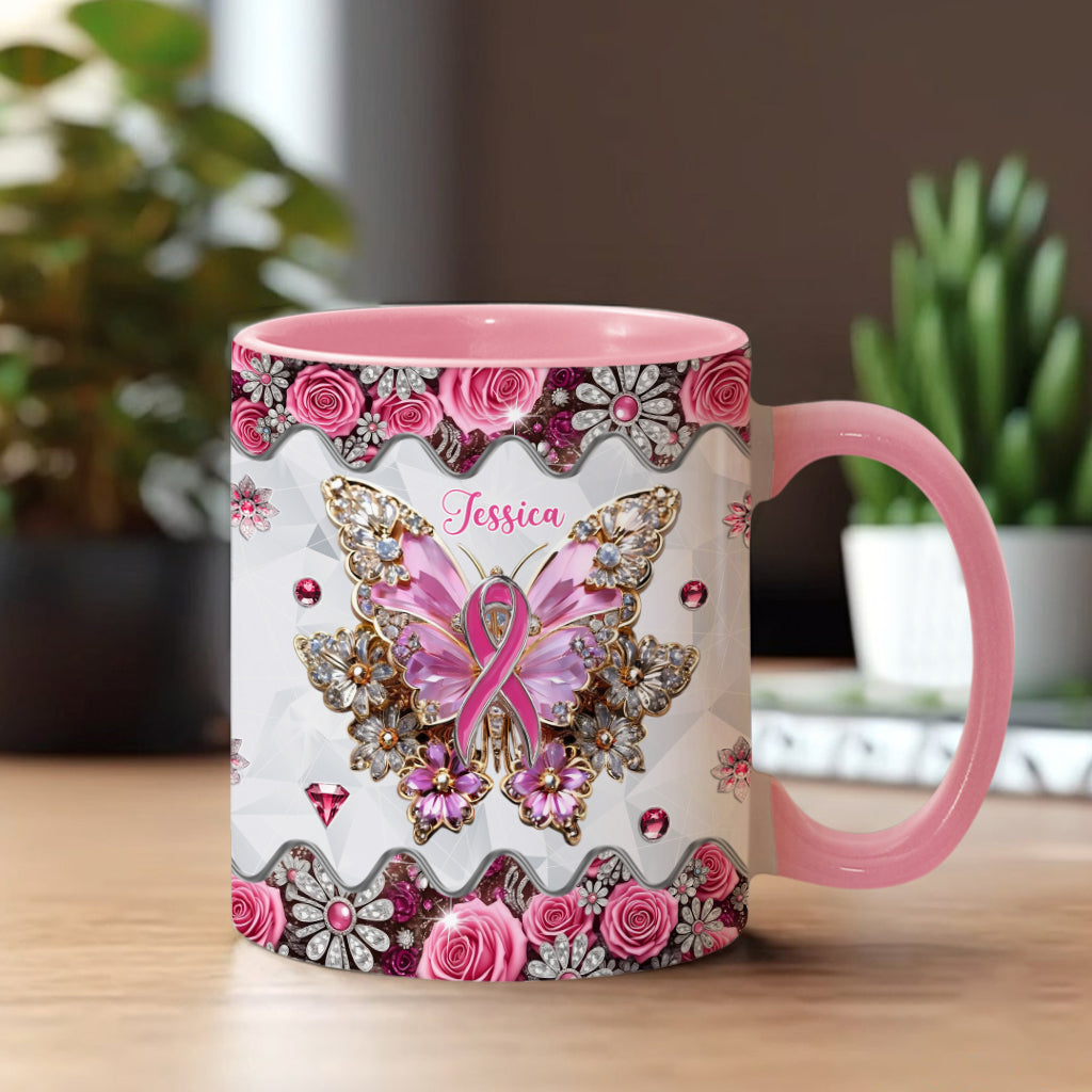 Mug personnalisé « Foi, Espoir, Amour » pour la sensibilisation au cancer du sein